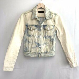 3x1 Womens Tie Dye Denim Jean Jacket Size XS White Buttons